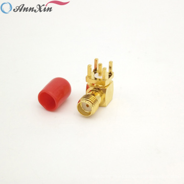 Precio de fábrica Ángulo recto SMA Conector SMA Hembra de ángulo recto Conector de montaje en PCB